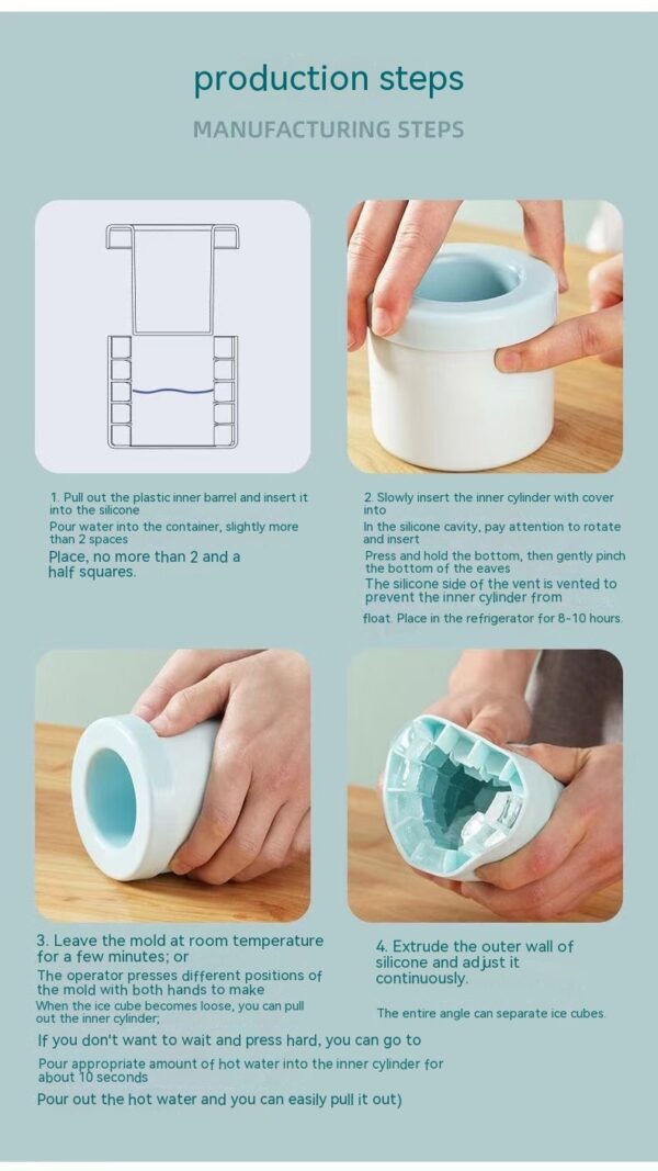 Silicone Household Cylinder Ice Cube Mold Ice Cube Household - Image 3